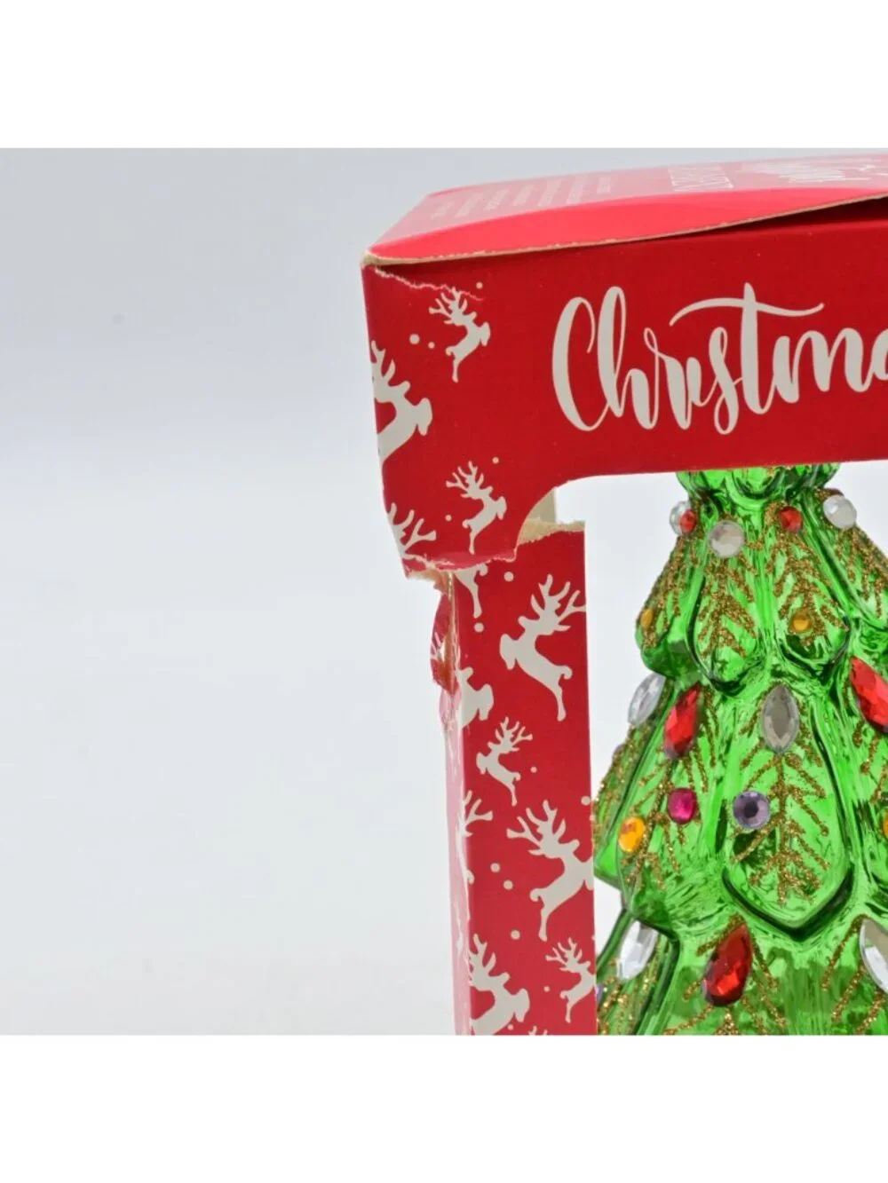 Szklo-Dekor Glass Christmas Tree Ornament Gems Glitter Handmade In Poland Box